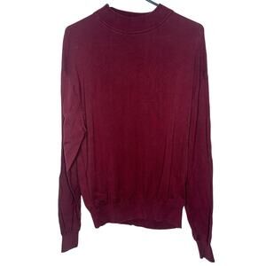 Tulliano Sweater XL Silk Cotton Blend Red Long Sleeve Pullover Mock Neck Men